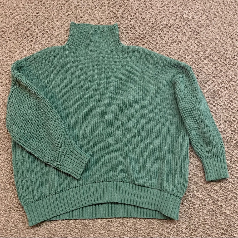 Aerie Knit Sweater Oversized Chunky Medium Green
